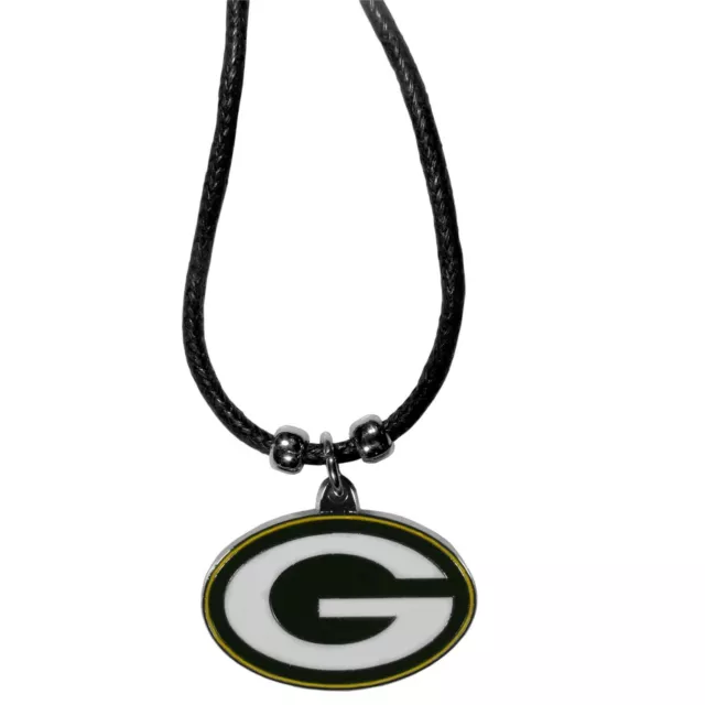 Green Bay Packers Cord Necklace with Logo Charm NFL Football Licensed Jewelry