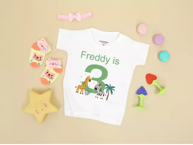 Personalised Birthday Number T shirt Childrens/Kids Party Wear 1st,2nd,3rd,4th +