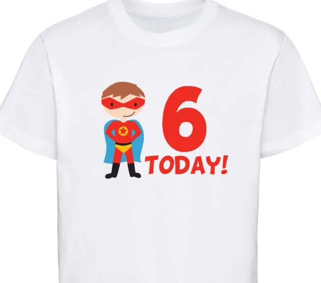 Boys Personalised Superhero Birthday T-Shirt Childrens Kids Tshirt Present Gift