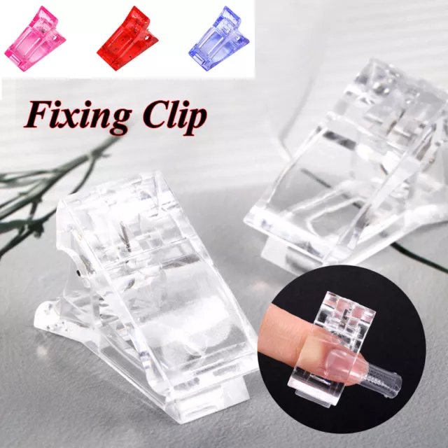 1/5PCS Uñas Postizas Clip Pinzas para Gel Quick Edificio Extensión Constru < 2