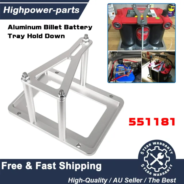 Aluminum Hold Down Bracket Tray Use For 34/78 Optima Battery Relocation Mount AU