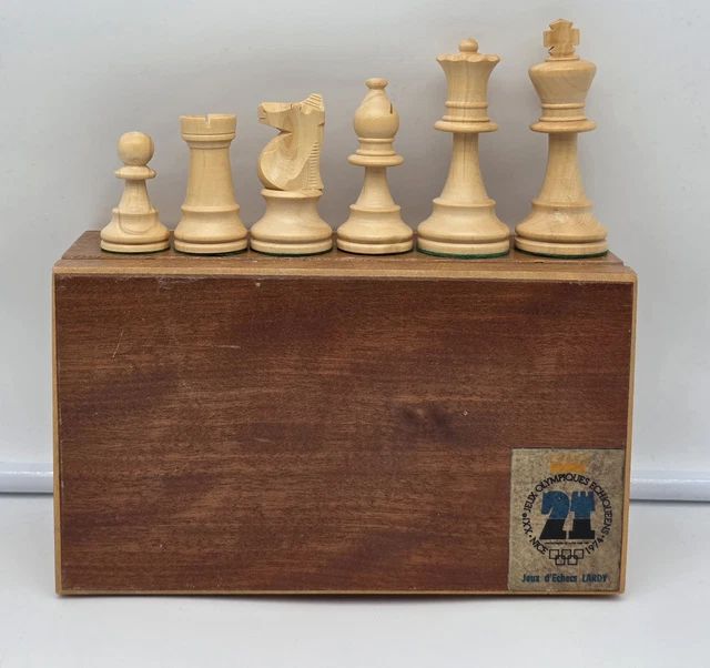 Jeu D'échecs Lardy International 1974, échiquier Bois, Blanc/marron, 86mm, France