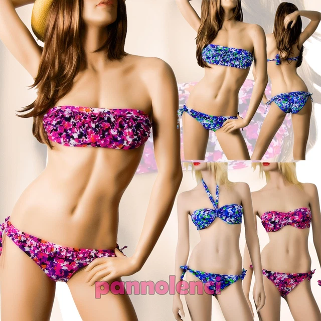 Bikini 2 Pièces Bandeau Style Brésilien - Modèle B3034 Avec Lanières - Neuf Avec étiquettes