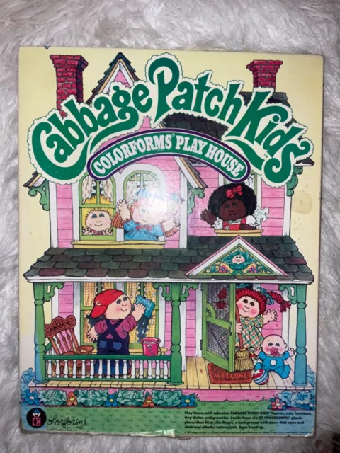 1983 Cabbage Patch Kids Colorforms Play House Original Box 42 Stickers P6