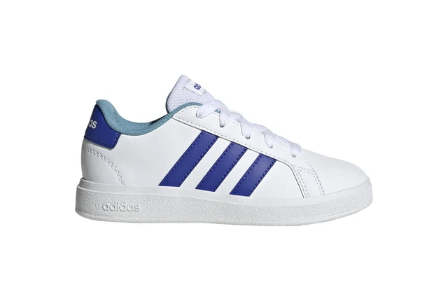 Chaussure De Femme Garçon Unisexe ADIDAS Grand Court Blanc en Cuir Gymnastique