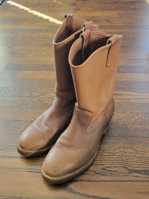 DOUBLE H Vintage Brown Leather Boots USA Made Mens 8.5(?) ☆Read & See Pictures☆