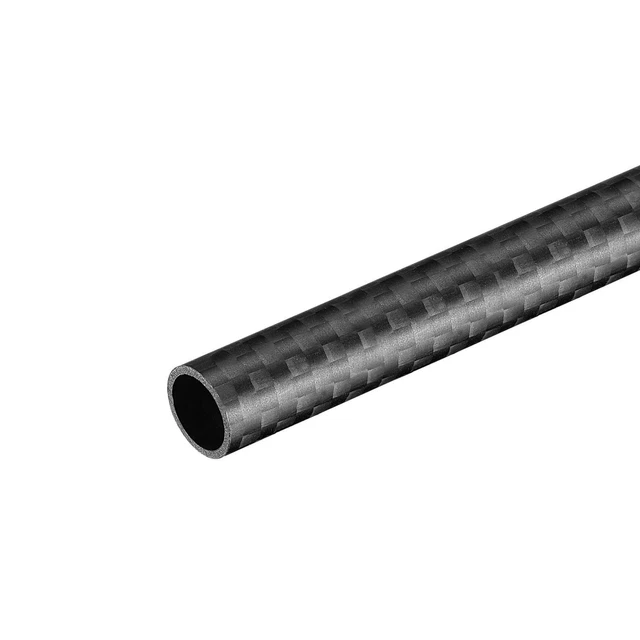 Carbono Fibra Redondo Tubo 12x10x500mm 3K Rollo Envuelto Mate Superficie 1uds