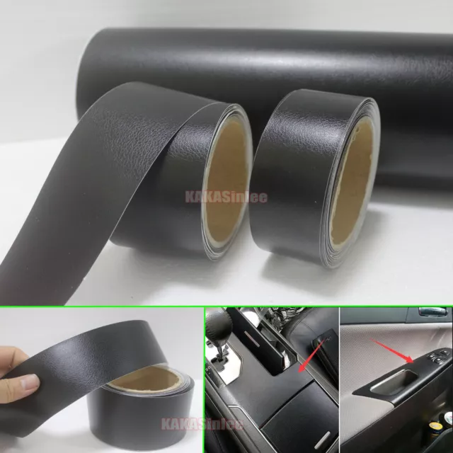 Useful Black Matte Leather Grain Texture Vinyl Sticker Tape for Car Home Wrap AB