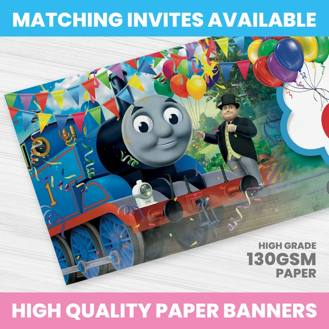 THOMAS THE TANK Engine Birthday Banner Personalised Any Name Party ...