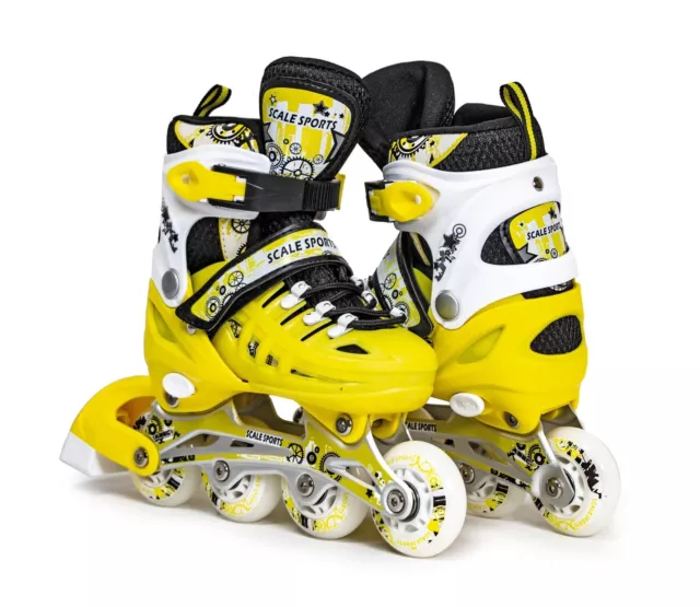 Inline Skates  Adjustable Roller Blades for Boys and Girls, Size Medium 2.5-5 UK