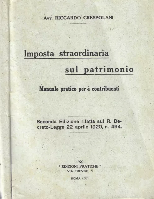 Imposta straordinaria sul patrimonio. Manuale pratico per i contribuenti. Riccar