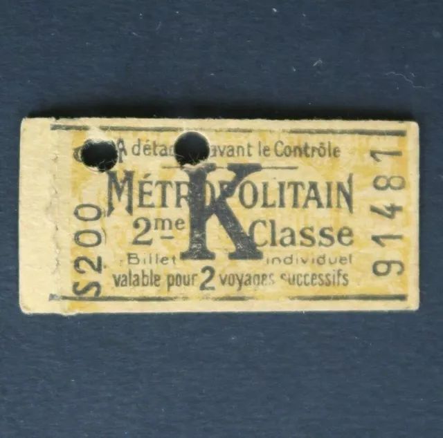 Ancien ticket Paris Métro 1945 publicité LAME RASOIR RB Railway Tickets 3