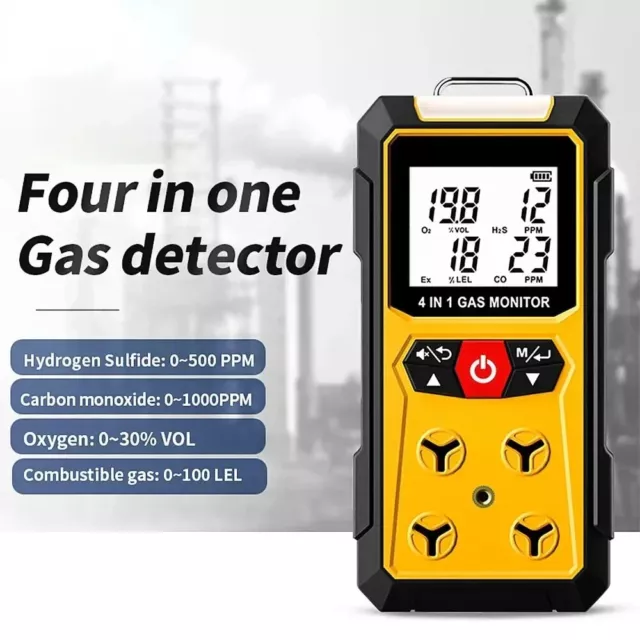 Gas Detector Meter 4 in 1 Oxygen O2 Carbon Monoxide CO Ex Combustible Analyzer