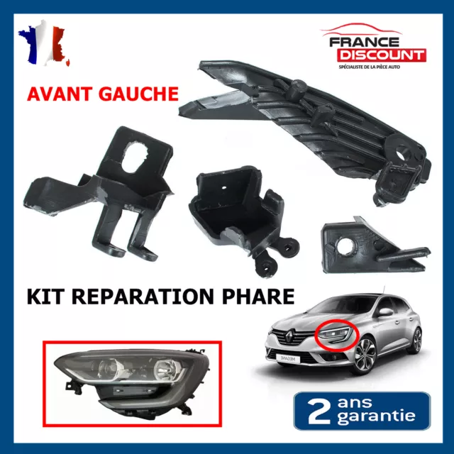 RENAULT PIECES CARROSSERIE Kit Reparation Patte de Fixation Optique Phare -  Renault Clio 4 gauche