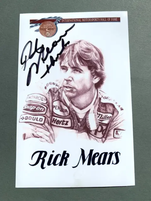 RICK MEARS   HOF Motorsports signed autograph 4x6 Photo
