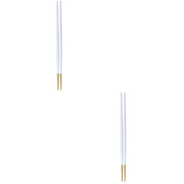 Paquete de 2 palillos de metal paño para el hogar chino