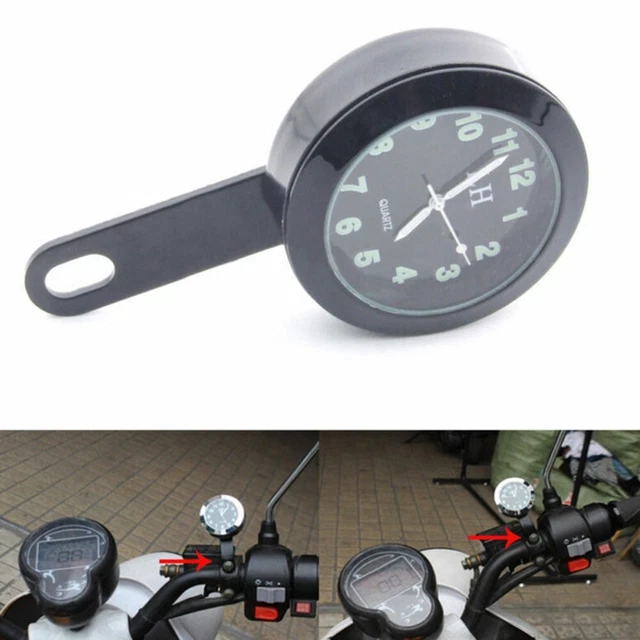 Horloge De Guidon Moto - Montre étanche Universelle, Argent, Alimentée Par Pile LR626 (fournie)