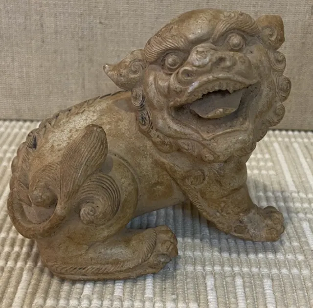 Antique Chinese 17-18 Century Carved Stone/Marble FU FOO Dog Lion Master Piece