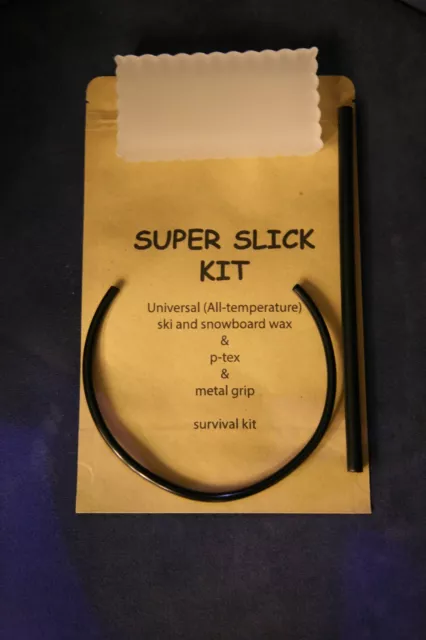 SUPER SLICK KIT 1x 66g Ski & Snowboard Wax 1x ptex 1x metal grip Clear 3