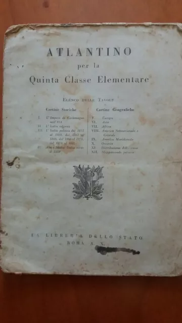 Atlantico Per La Quinta Classe Elementare La Libreria Dello Stato 1931 4 Scatola