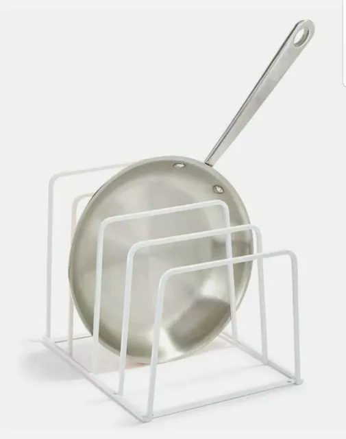 Martha Stewart Collection Stainless Steel Pots & Pans Rack White
