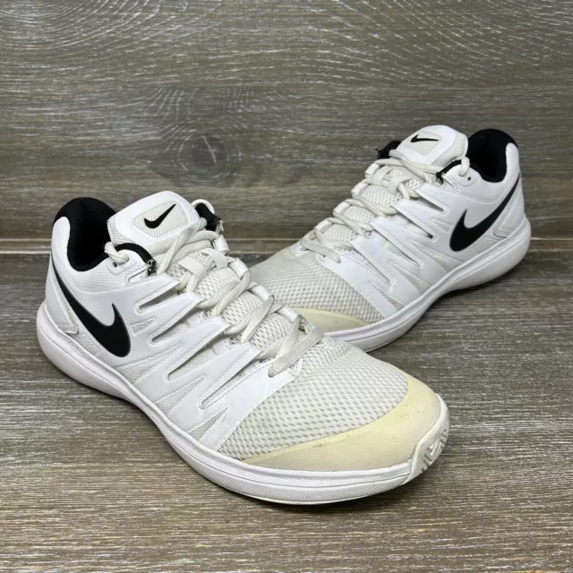 Nike Air Zoom Prestige HC Tennis Shoes White Black AA8020-100 Mens Size 12