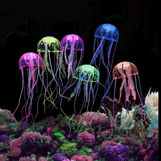 Floating Jelly Fish Glowing Effect Aquarium Tank Ornament Decoration Fish Safe