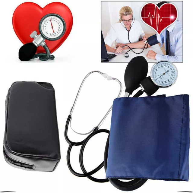 Manual Blood Pressure Monitor BP Cuff Gauge Aneroid Sphygmomanometer Machine Kit