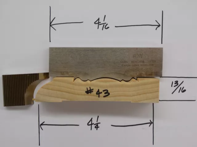 Shaper / Molder Custom Corrugated Back / CB Knives For 13/16" x 4 1/4" Casing