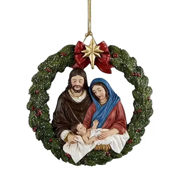 Colgante de Navidad de la Familia Jesús Decoraciones Colgante de Acrílico Belén~