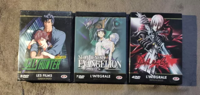 Lot DVD City Hunter / Neon Genesis Evangelion / Devil May Cry Edition Gold