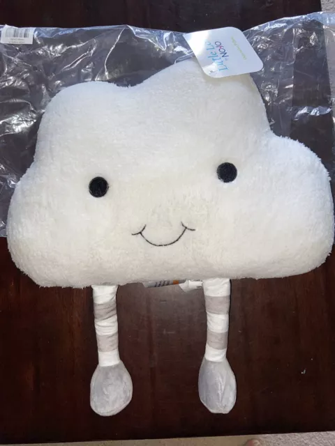 NWT Little Love by NoJo 16” Cloud Shaped Pillow, White With Legs NEW