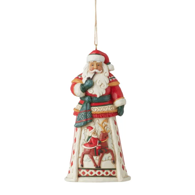 Enesco Jim Shore Heartwood Creek Lapland Santa with Pipe Ornament 4.53 Inch