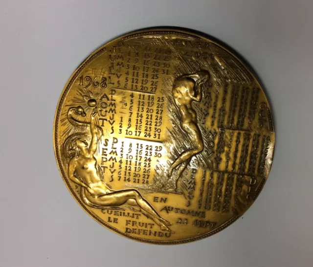 médaille calendrier 1968