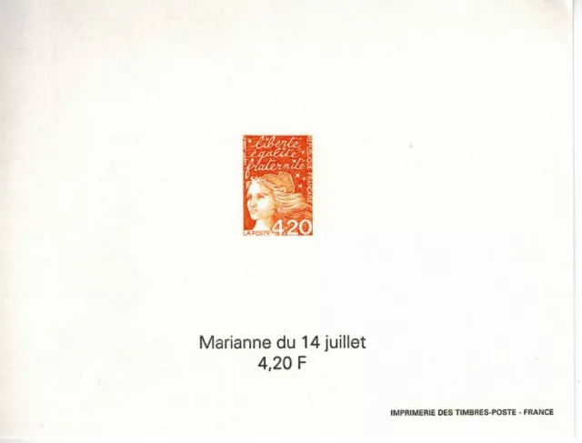 Feuillet non dentelé avec gomme du timbre de France N° 3094 N** MNH