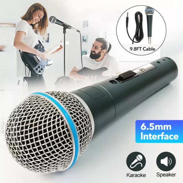 Professional 9.8ft 6.5MM Wired Metal Dynamic Vocal Microphone Karaoke Handheld