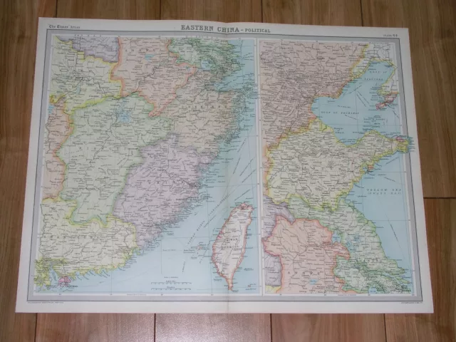 1922 Map Of Eastern China Hong Kong Macau Beijing Shanghai Weihaiwei Taiwan