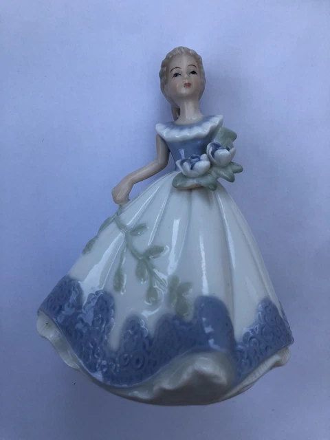 SBL Regal House Collection | Vintage Lady Woman Blue Ballgown Figurine Ornament