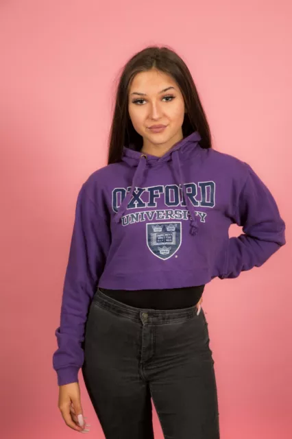 Felpa con cappuccio viola ritagliata Oxford University taglia S - maglia precisa