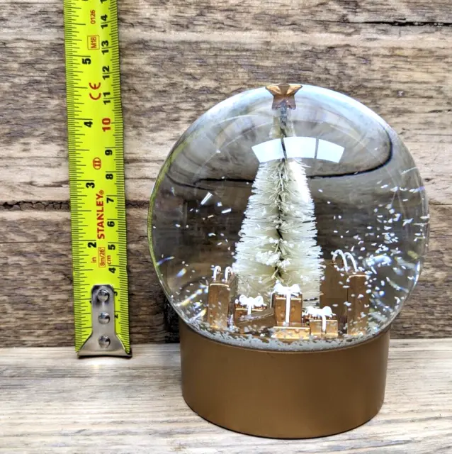 Albero di Natale con regali bianco/oro globo da neve arredamento casa