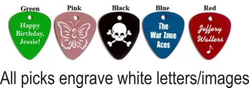 Engraved Personalized Metal Guitar Pick Necklace