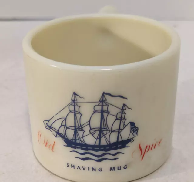 Vintage Early American Shulton, Inc. Old Spice Barber Glass Shaving Mug Cup