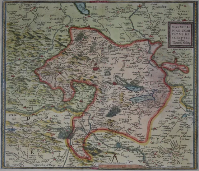 Oberschwaben: Altkolorierte Kupferstichkarte bei Hondius ca. 1640