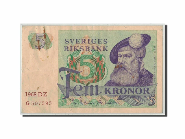 [#312669] Geldschein, Schweden, 5 Kronor, 1968, KM:51a, S