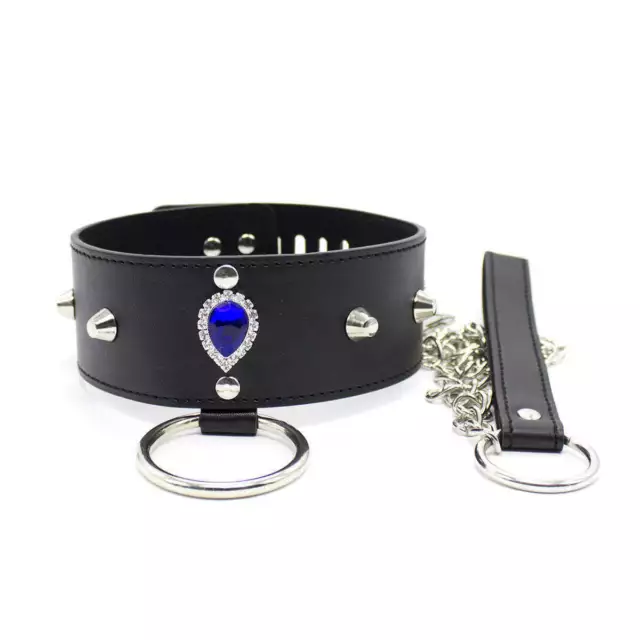 BDSM-Daimond-Bondage-Collar-Leash-Metal-Fetish-Restraint-Cosplay-Adult-Toy