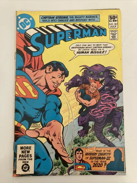 DC Comics SUPERMAN #361 July. 81' Ross Andru/Dick Giordano cover art