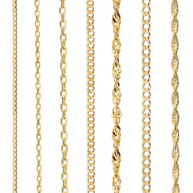 Collana Catena Oro e Argento 24K | Vari stili tra cui scegliere | Varie lunghezze