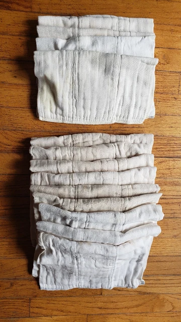 Cotton Prefold Diapers - 13 Total - Free Shipping!