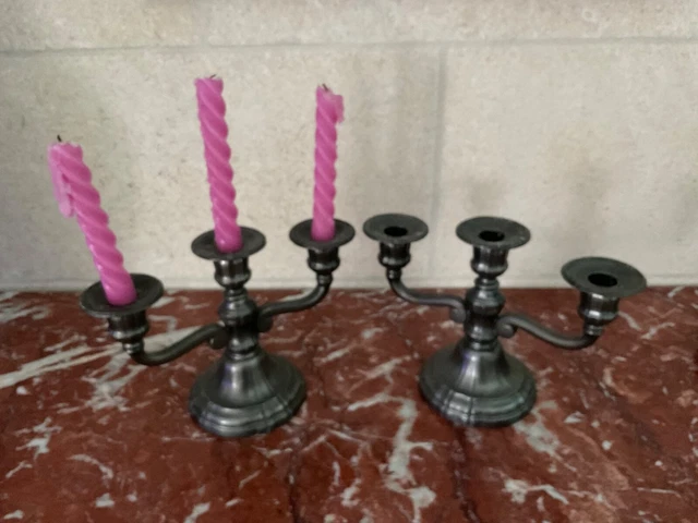 Lot De 3 Bougeoirs En Métal Pour Décoration De Mariage Et Fête