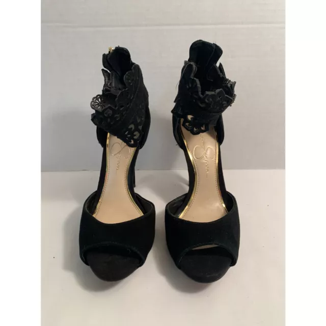 Jessica Simpson Bonny Black Pumps, Peep toe 4.25" heel Size 5.5 M